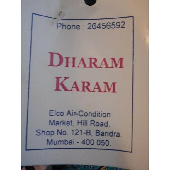 Gorgeous Beaded Teal Gold w Scarf Dress India - Picture 3 of 11